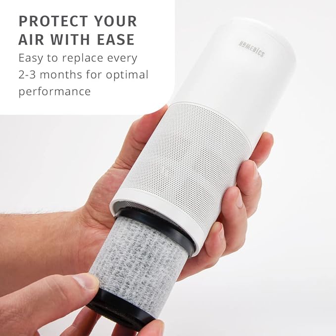 Homedics TotalClean 3-in-1 HEPA-Type Air Purifier Filter Replacement, Works with Homedics AP-P60-BK and AP-P60-WT Portable Air Purifiers, Captures Microscopic Airborne Particles, 3-Pack