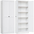 AQY Metal Pantry Cabinet with Doors & Shelves, 61” Tall White Kitchen Storage Cabinet, Freestanding Pantry Organizer for Kitchen, Living Room, Garage, Adjustable Shelves, Heavy-Duty Steel Storage Cabi