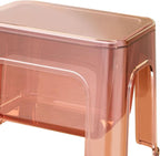 Step Stool Footstool Storage Ottoman Shoe Changing Stool for Laundry Household Bedroom, Pink