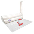 Plastic Sheeting 4 mil, 8' x 50' (400 sq.ft.), Pack of 6 - Thick Semi-Clear Plastic Sheeting for Construction, Painting, Drop Cloth, Slide&Slip - Heavy Duty LDPE Film Roll by IDL Packaging