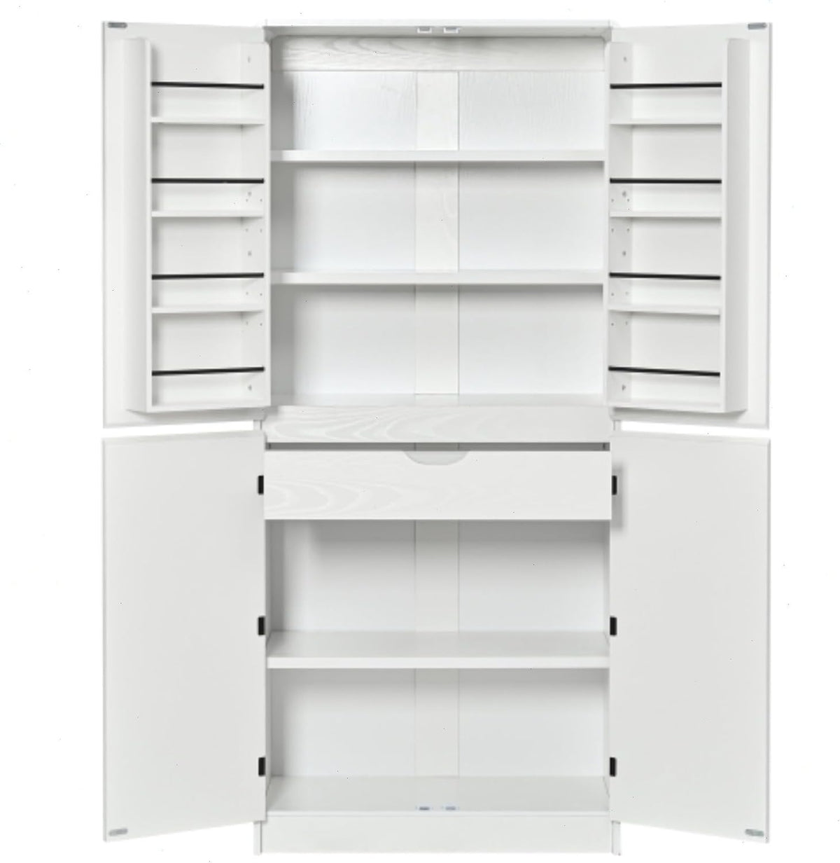 72" Kitchen Pantry Storage Cabinet with Doors and Shelves, Wood Farmhouse Pantry Storage with Barn Doors for Kitchen, Dining Room, Living Room