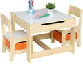 Bonnlo Kids Table and Chairs, Toddler Activity Table and Storage Drawer with a Detachable Tabletop for Kids Room, Nursery, Playroom, Natural