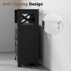 Homhedy Farmhouse Bathroom Storage Cabinet with Doors, Small Floor Cabinet