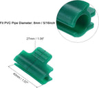 uxcell Greenhouse Clamps for 5/16inch PVC Pipe, 20pcs Greenhouse Film Clamps Shading Net Rod Clip Garden Hoops for Row Cover, Greenhouse Plastic Sheeting(Dark Green)