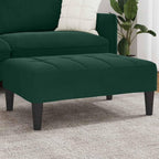 Velvet Footstool Dark Green 30.3x21.7x12.2 Inches, Stable Plywood Frame Footrest for Sofa or Recliner, Cozy and Compact Stool for Living Room