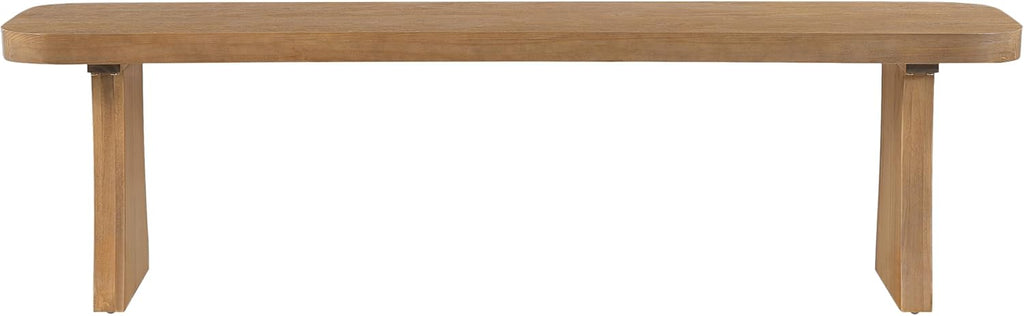 Merax 62.9" Solid Pine Dining Bench with Flared Legs – Rustic Wood Entryway & Dining Seating for 3 Adults, Heavy Duty 350lbs Capacity, Natural Finish for Farmhouse, Modern & Coastal Homes, Pine Wood