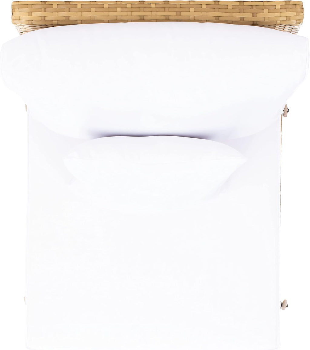 SAFAVIEH Outdoor - Pramla Settee and Ottoman Set - Natural & White - Steel Frame with Cushion - Coastal Storage Design - Ideal for Patio, Deck, Porch, Backyard (PAT7515D)