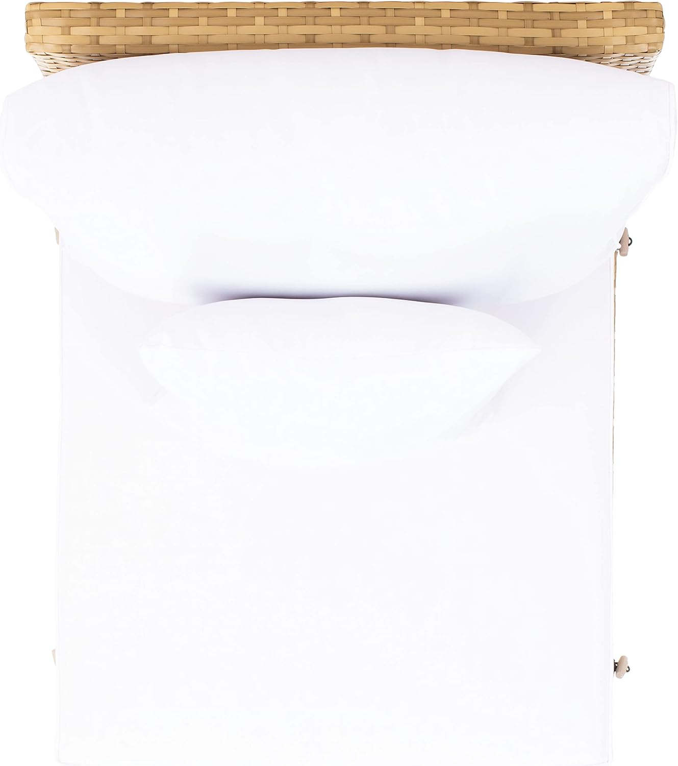 SAFAVIEH Outdoor - Pramla Settee and Ottoman Set - Natural & White - Steel Frame with Cushion - Coastal Storage Design - Ideal for Patio, Deck, Porch, Backyard (PAT7515D)