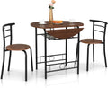 VINGLI 31.5" Drop Leaf Dining Table Set for 2, 3 Pieces Dining Table with Chair for Small Space, Small Kitchen Extendable Folding Dining Table for Dining Room，Home, Apartment, Saving Places, Walnut