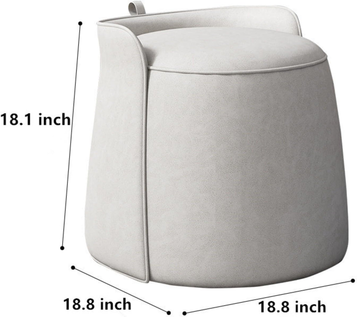 Modern Dresser Makeup Ottoman Stool, Leather Dresser Chair, Round Footstool, Extra Seating for Living Room/Bedroom/Entryway