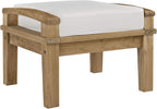 Modway EEI-1152-NAT-WHI-SET Marina Premium Grade A Teak Wood Outdoor Patio Ottoman, Natural White