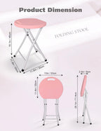 18 Inch Folding Stool with Handle | Folding Chair, 600 lbs Capacity, Portable Foldable Bar Stool, Non-Slip Feet, Collapsible Stool, Indoor Outdoor Use