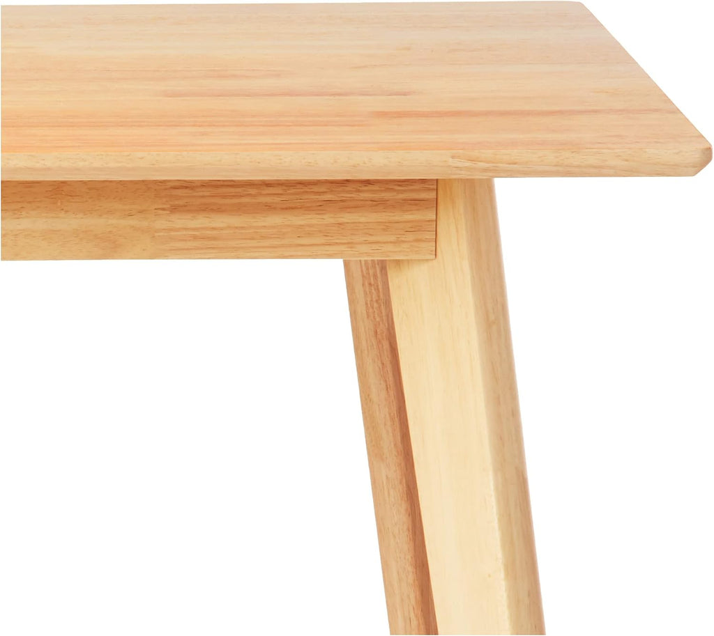 Amazon Basics Certified Sturdy Solid Wood Rectangular Dining Table, Easy Assembly, Kitchen Table, 29.5" D x 47.2" W x 29.5" H, Natural Wood