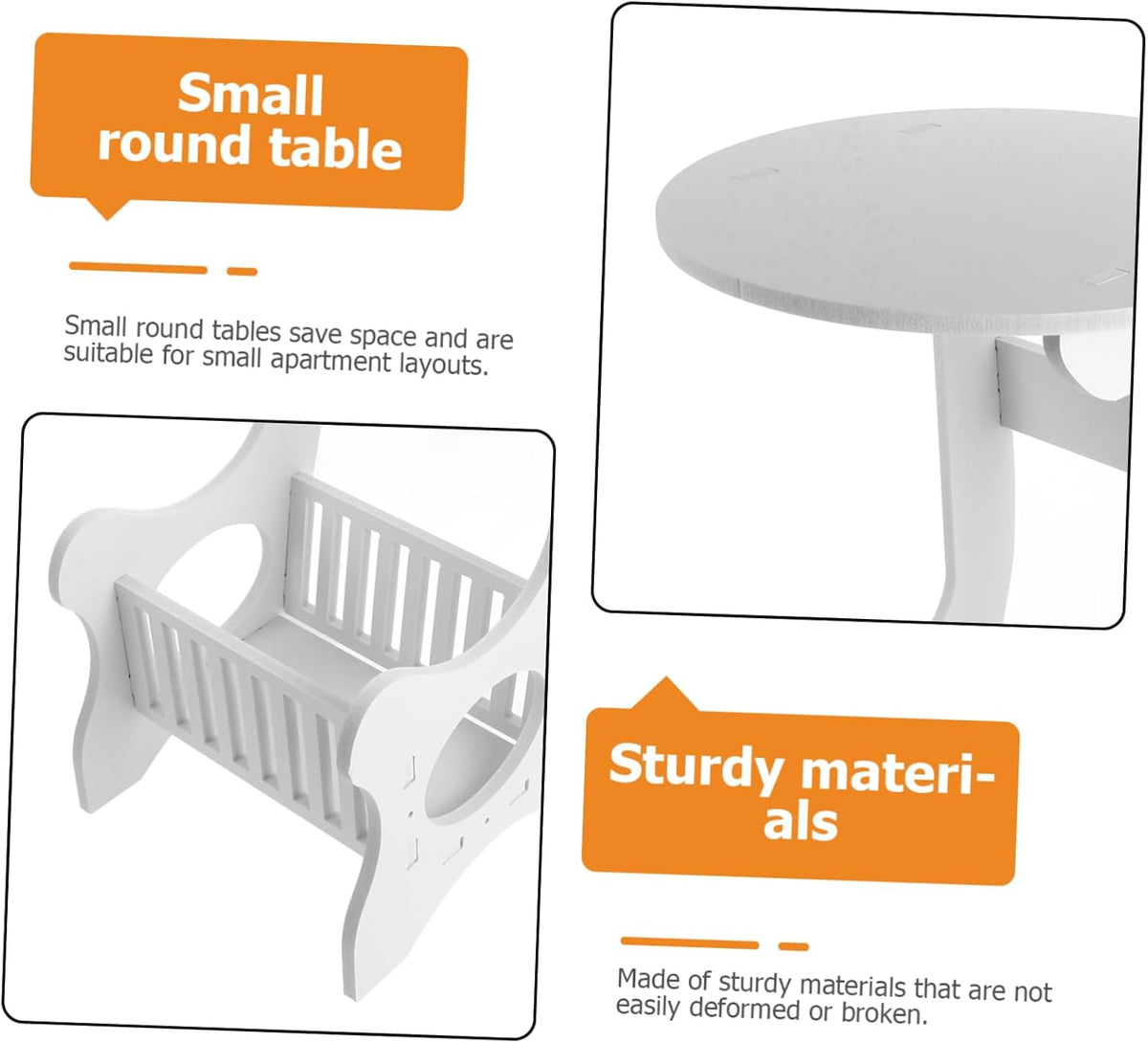 MERRYHAPY Modern Small Round Accent Table with Storage for Sofa Side Bedside Use Minimalist Design Coffee Table for Living Bedroom and Balcony Compact and Practical