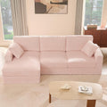 GOSUHI 113" L-Shaped Cloud Couch, Modular Sectional, Deep Seats, Pink | Pocket Spring Cushions, Oversized 3-Seater, Left Facing Chaise, Corduroy Upholstery Couches for Living Room