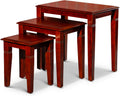 3-Piece Cherry Nesting Table Set with Tapered Legs and Carved Details | Three-piece nesting tables with tapered legs and carved details