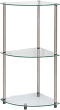 Convenience Concepts Designs2Go 3-Tier Corner Shelf, Glass/Chrome