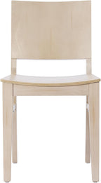 Flash Furniture Naples Commercial Solid Wood Dining Chair, Curved Backrest, Sturdy Mortise and Tenon Construction, Antique White