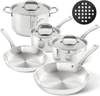 Duxtop Whole-Clad Tri-Ply Stainless Steel Induction Cookware Set, 9PC Kitchen Pots and Pans Set