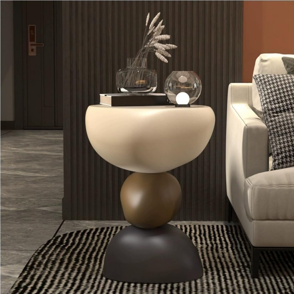 Corner Table, Fiberglass Coffee Table, Small Corner Desk, Bedside Table, Decorative Side Table for Bedroom, Living Room, Balcony, Study