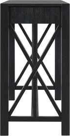 Farmhouse 60'' Console Table Sofa Table with 4 Spacious Drawers and Open Bottom Storage, Modern Crisscross Design Entryway Table for Living Room,Kitchen,Dining Room (Black-X)