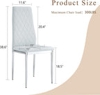Dining Chairs Set of 6, Gray PU Leather, High Back, Silver Legs | Modern upholstered high-back kitchen chairs with padded seats for dining rooms, restaurants, apartments
