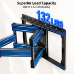 HOME VISION Full Motion TV Wall Mount for 32-85 inch TVs up to 132lbs | Max VESA 600x400mm, Fits 8”/ 12” /16” Wood Studs, TV Mount Wall Bracket with Dual Articulating Arms, Swivel, Tilt