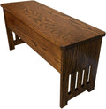 Rustic Red Door Co. Wooden Storage Bench for Entryway with Lid, Mission Style, Solid Oak Wood with Slats and Anti-Slam Hinges, 36'', Michaels Stain