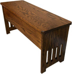Rustic Red Door Co. Wooden Storage Bench for Entryway with Lid, Mission Style, Solid Oak Wood with Slats and Anti-Slam Hinges, 36'', Michaels Stain