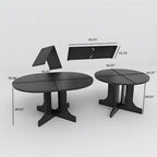 Round Expandable Dining Table,Wood Extendable Dining Room Table Extendable Table, Long Dining Table for Kitchen