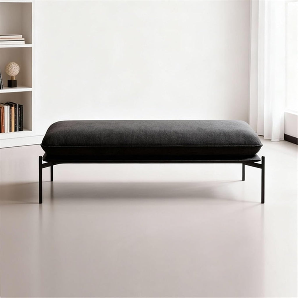 Modern Stainless Steel Bed end Bench Bedroom Rest Clothing Store Entryway(Medium)