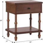 Walker Edison Easy Assembly Wood 1 Drawer Spindle Nightstand - Dark Brown