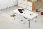 40" L x 20" W Plastic Adjustable Height Fold-in-Half Folding Table, White