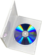 10 Pack Maxtek Standard 14mm White Single Disc CD & DVD Cases with Outer Clear Artwork Insert Sleeve. Compatible for Nintendo Wii Discs.