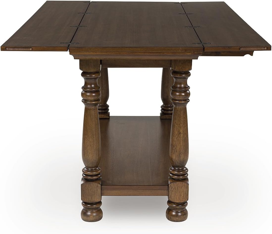 Signature Design by Ashley Sturlayne Flip Top Sofa Table, Expandable Console to Dining Table, Drop Leaf Design with Hardwood Solids, Space-Saving Multi-Use Furniture for Living Room, Brown