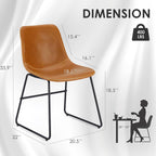 Soohow Mid-Century Modern Dining Chairs Set of 4, Faux Leather Upholstered Kitchen Chairs with Metal Legs, Comfortable Dining Room Chairs for Home