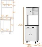 Emily White and Wengue 1-Drawer Kitchen Pantry