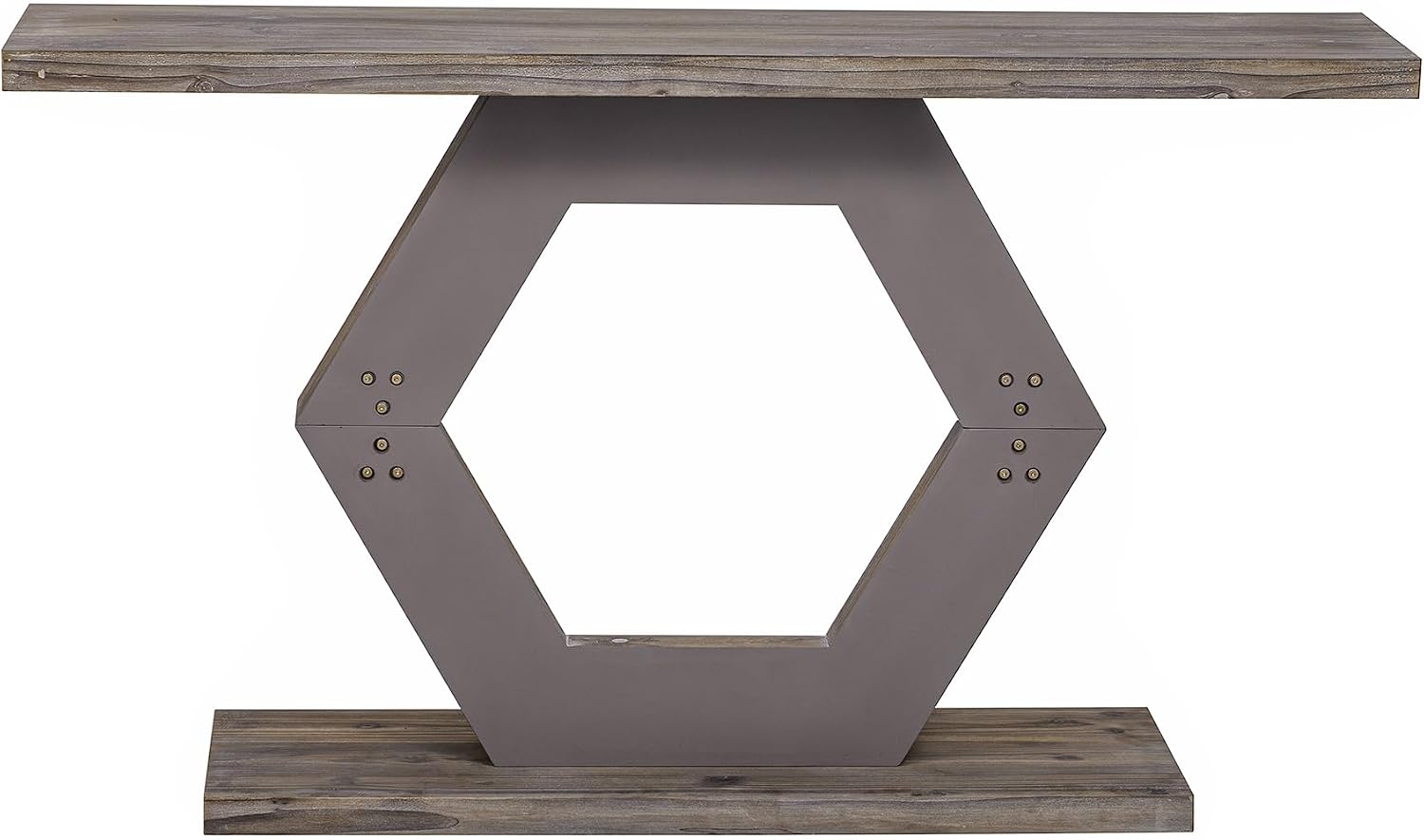 Modern Entryway Table with Innovative Hollow Hexagon Leg Structure and Premium Fir Veneer Finish for Sophistication,Suitable for Hallway, Entryway, Living Room