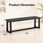NAFORT Dining Bench, Solid Wood Entryway Bench, Heavy-Duty Outdoor Bench, Modern Dining Table Bench, Bedroom Bench, Living Room Bench, Waterproof Surface, Easy Assembly, Black