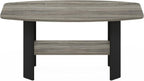 Furinno Simple Design Coffee Table, French Oak Grey/Black