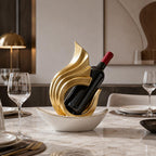 AWNR Gold Abstract Single Wine Liquor Bottle Holder Gifts, Display Shelf | Elegant Small Wine Racks Countertop for Cabinet Kitchen Shelves,Bottle Storage Decorative Accessories for Wine Lovers