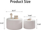 Modern Round Nesting Coffee Table Set of 2, Side Tables for Living Room