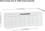 VANKILEY 51.2" Storage Chest Extra Large,Wooden Storage Bench,White | Chest with 2 Safety Hinges, 51.2*15.7*19.1inches, Wooden Trunk for Bedroom, Livingroom,Entryway,Easy Assembly.
