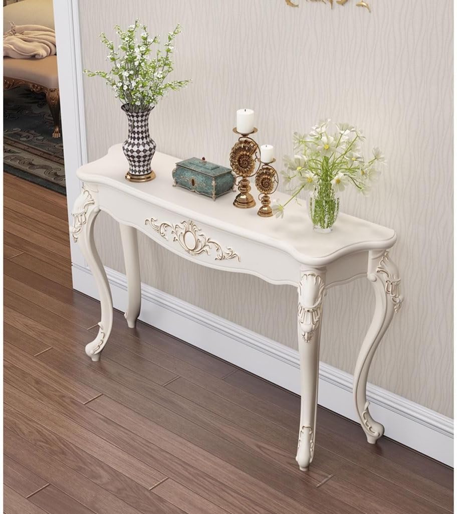 JITUIHOM Console Tables Table D'entrée Meuble Contre Le Mur Demi-Ronde Téléphone Décorative De Foyer Simple(47.24in)
