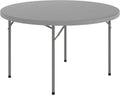 Flash Furniture 4 ft Plastic Round Folding Table, Dark Gray | Durable Construction, Commercial Use