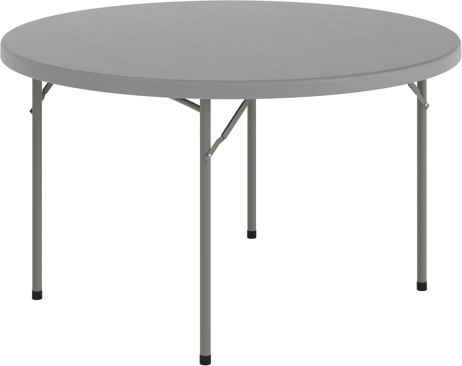 Flash Furniture 4 ft Plastic Round Folding Table, Dark Gray | Durable Construction, Commercial Use