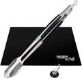 Grilling Accessories by Magnum Grill - 3 Piece BBQ Tools Set with 18" Grill Tongs for Cooking, BBQ Grill Mat and Extra Strong Magnetic Hook for Hanging on Barbeque - Heavy Duty Metal Tongs Grill Set