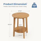 DUMOS Small Round End Tables Set of 2 for Living Room, Small Spaces