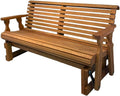 Amish Heavy Duty 800 Lb Roll Back Pressure Treated Porch Glider (4 Foot, Cedar Stain)