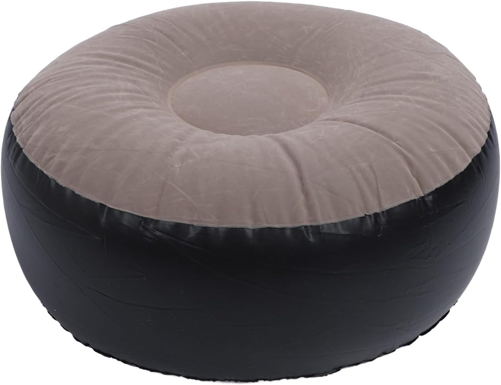 Inflatable Stool Ottoman Footrest, All Weather Foot Rest Indoor or Outdoor Use, Portable Flocking Inflatable Stool Ottoman Pouf Footstool for Home Patio Garden, Camping, Travel